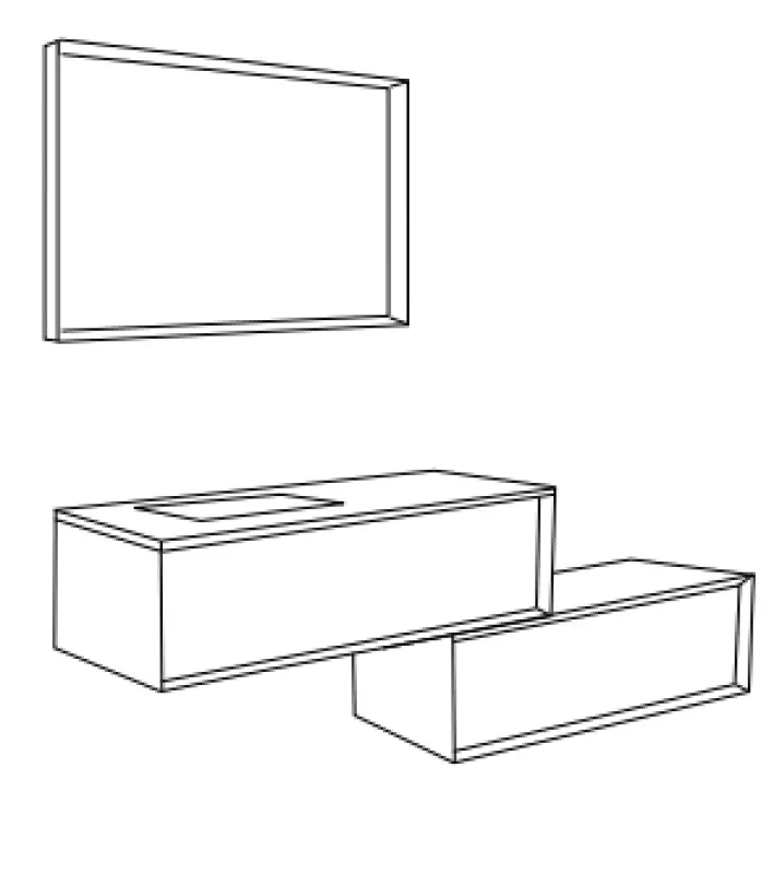 Flow Prenn badmeubelset massief hout IROKO B120xD44xH31 met solid surface wastafel - extra kast B120xD44xH30 PRENN PACK07