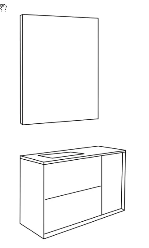Flow Prenn badmeubelset massief hout IROKO B100xD44xH65 met solid surface wastafel PRENN PACK09