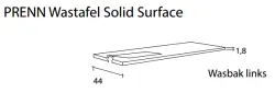 Flow Prenn badmeubelset massief hout WALNUTT B120xD44xH65 met solid surface wastafel PRENN PACK16