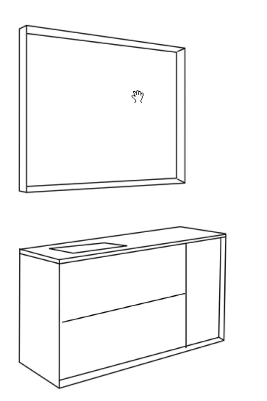Flow Prenn badmeubelset massief hout WALNUTT B120xD44xH65 met solid surface wastafel PRENN PACK16