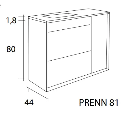 Flow Prenn badmeubelset massief hout IROKO B120xD44xH81 met solid surface wastafel PRENN PACK21
