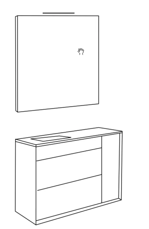 Flow Prenn badmeubelset massief hout IROKO B120xD44xH81 met solid surface wastafel PRENN PACK21
