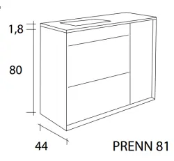 Flow Prenn badmeubelset massief hout IROKO B120xD44xH81 met solid surface wastafel PRENN PACK23