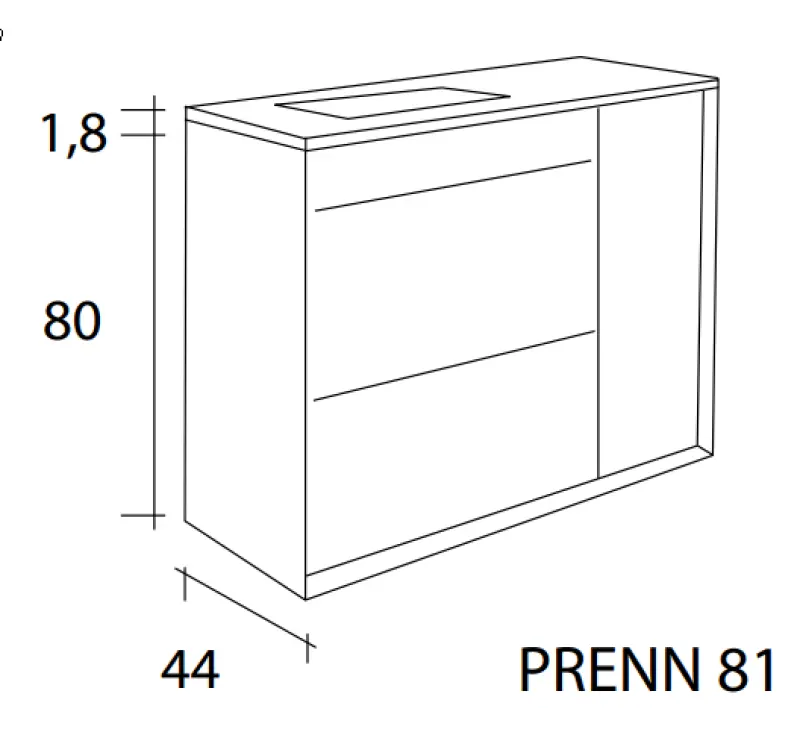 Flow Prenn badmeubelset massief hout IROKO B120xD44xH81 met solid surface wastafel PRENN PACK23