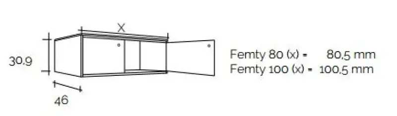 Flow Femty badmeubelset 31Hx46Dx80Bcm distressed wood solid surface wastafel 76839