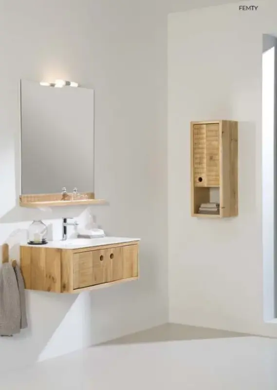 Flow Femty badmeubelset 31Hx46Dx100Bcm distressed wood solid surface wastafel 76822