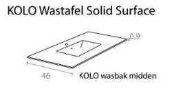 Flow Femty badmeubelset 31Hx46Dx80Bcm distressed wood solid surface wastafel 76839