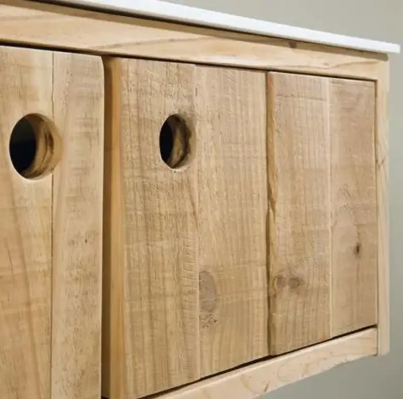 Flow Femty badmeubelset 31Hx46Dx100B cm distressed wood solid surface wastafel 14992