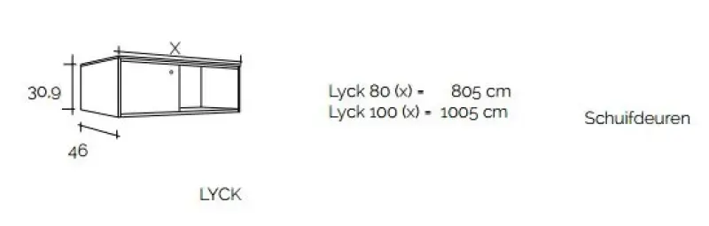 Flow Lyck badmeubelset 31Hx46Dx80B cm distressed wood solid surface wastafel 19164