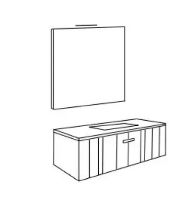 Flow valnöt badmeubelset 34Hx46Dx80B cm american walnut solid surface wastafel pack 02