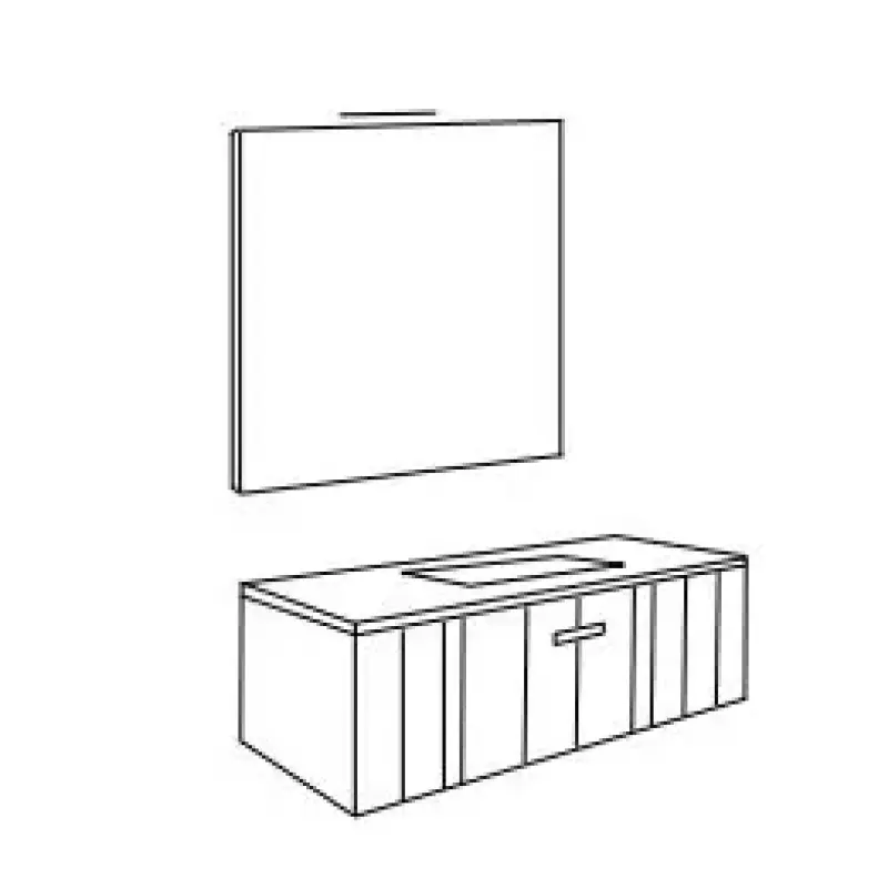 Flow valnöt badmeubelset 34Hx46Dx80B cm american walnut solid surface wastafel pack 02