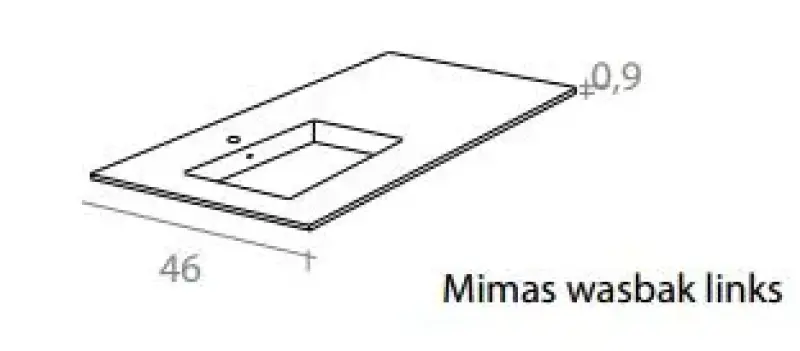 Flow valnöt badmeubelset 34Hx46Dx80B cm american walnut solid surface wastafel pack 02