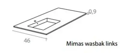 Flow valnöt badmeubelset 34Hx46Dx100B cm american walnut solid surface wastafel pack 04