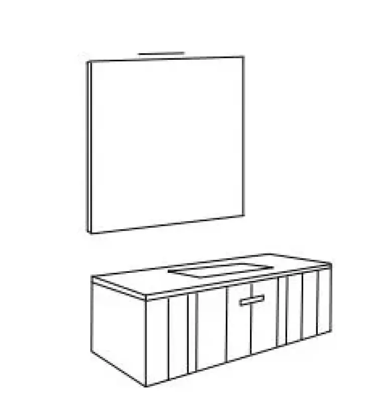 Flow valnöt badmeubelset 34Hx46Dx100B cm american walnut solid surface wastafel pack 04