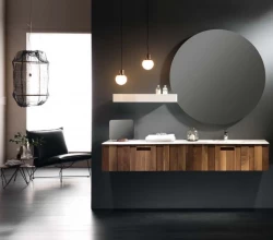 Flow valnöt badmeubelset 34Hx46Dx120B cm american walnut solid surface wastafel pack 05