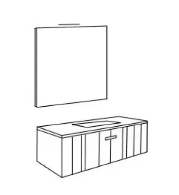Flow valnöt badmeubelset 34Hx46Dx120B cm american walnut solid surface wastafel pack 05