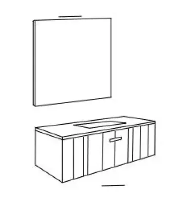 Flow valnöt badmeubelset 34Hx46Dx140B cm american walnut solid surface wastafel pack 07