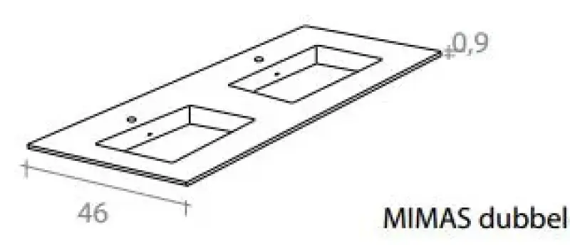 Flow valnöt badmeubelset 34Hx46Dx140B cm american walnut solid surface wastafel pack 08