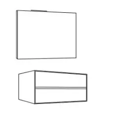Flow elysée badmeubelset 52Hx46Dx130B cm american oak solid surface wastafel pack 21