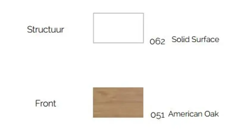 Flow elysée badmeubelset 52Hx46Dx140B cm american oak solid surface wastafel pack 34
