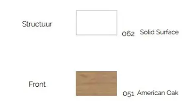 Flow elysée badmeubelset 52Hx46Dx150B cm american oak solid surface wastafel pack 36