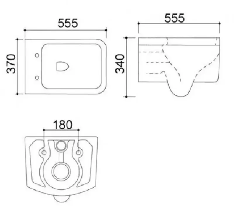 Blusani Milano wandcloset met verdekte bevestiging wit BT0402
