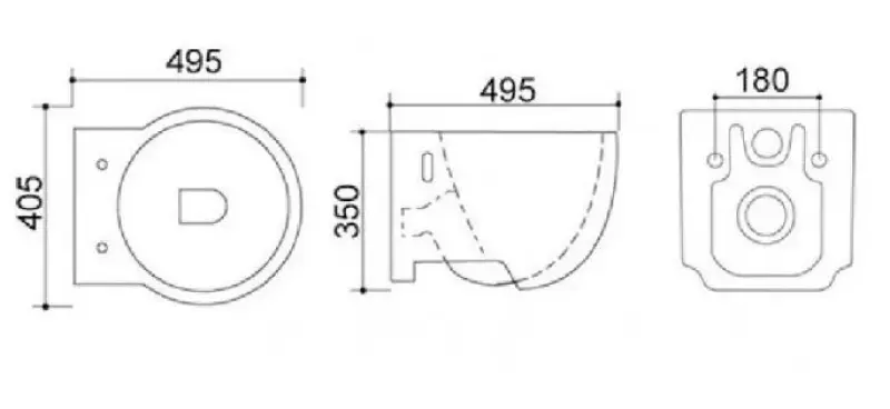 Blusani Paris wandcloset met verdekte bevestiging wit BT0403 