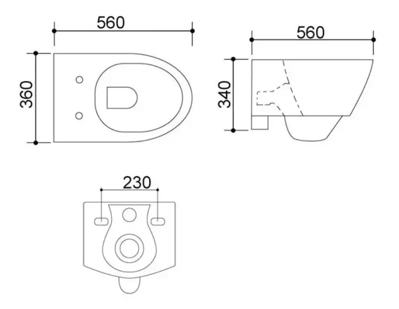Blusani Toscane wandcloset met verdekte bevestiging wit BT0404