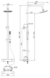 Blusani Stilo 2 douchecombinatie met regendouche chroom BS222100