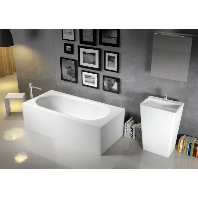 Riho Madrid vrijstaand ligbad 180x86x54 solid surface mat wit BS40005