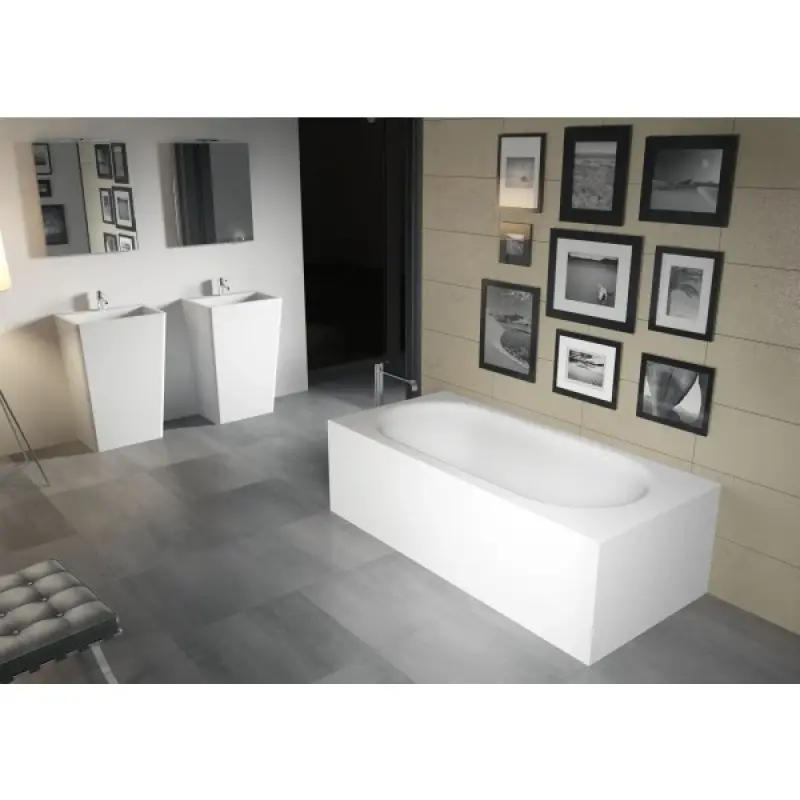 Riho Madrid vrijstaand ligbad 180x86x54 solid surface mat wit BS40005