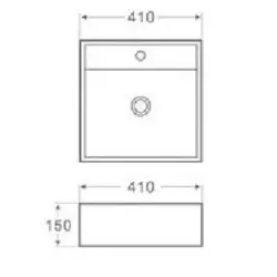 Blusani Cera 2 wastafel 41x41x15cm wit BS204401
