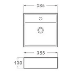 Blusani Cera 3 wastafel 38.5x38.5x13cm wit BS204403