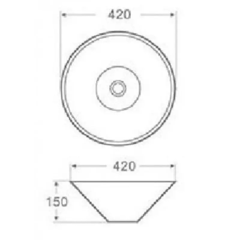 Blusani Cera Round wastafel 42x42x15cm wit BS204405