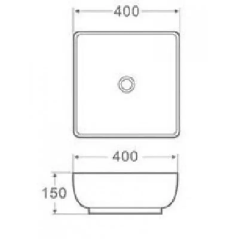 Blusani Cera Square wastafel 40x40x15cm wit BS204406