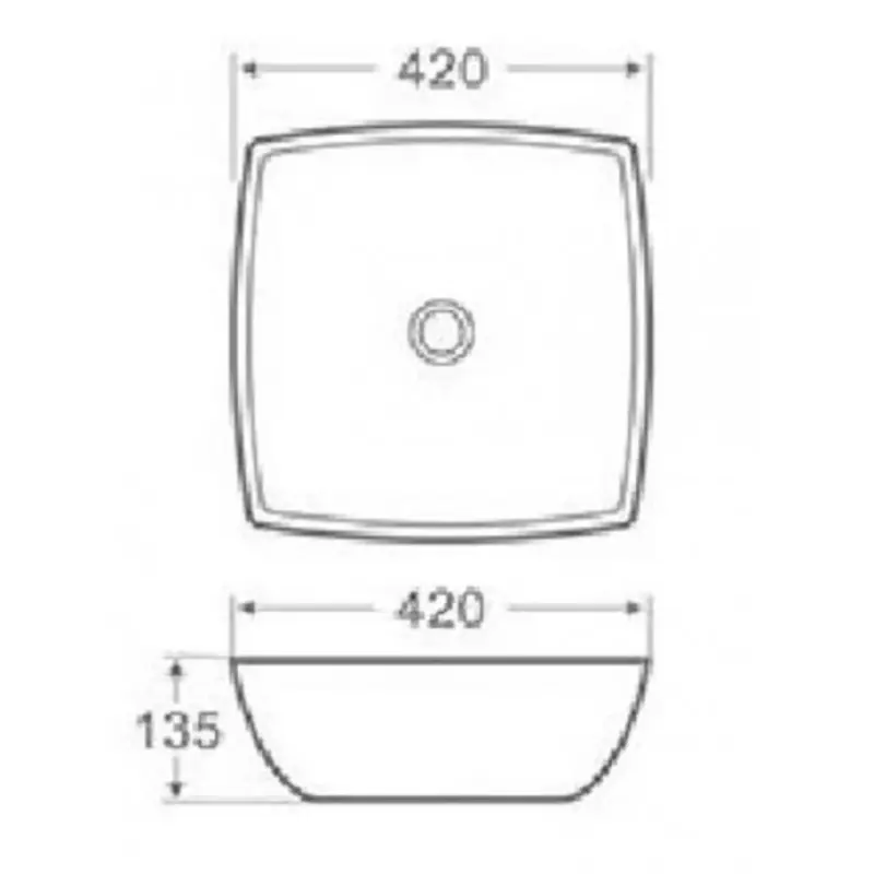 Blusani Cera Square 2 wastafel 42x42x13cm wit BS204407