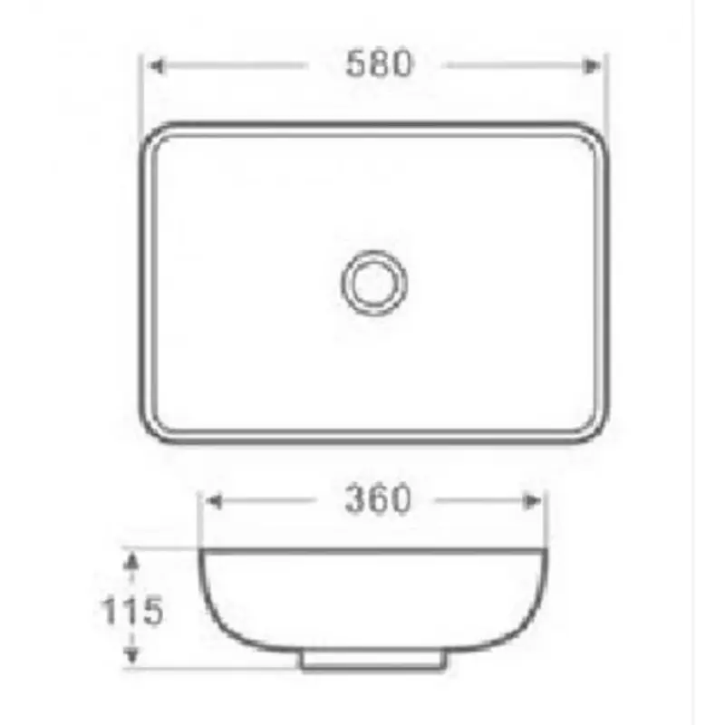 Blusani Cera Square 4 opzet wastafel 58x36x11cm wit BS204408