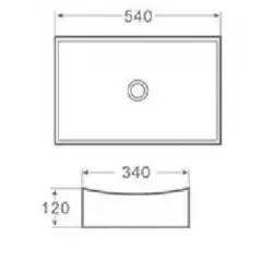 Blusani Cera Square 5 opzet wastafel 54x34x12cm wit BS204409