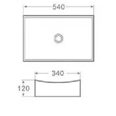 Blusani Cera Square 5 opzet wastafel 54x34x12cm wit BS204409