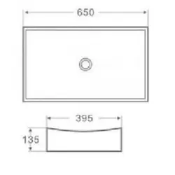 Blusani Cera Square 5 opzet wastafel 65x39.5x13.5cm wit BS204410