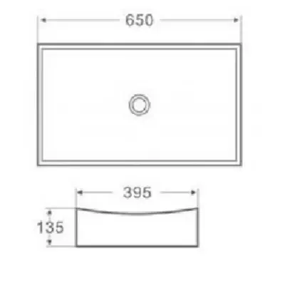 Blusani Cera Square 5 opzet wastafel 65x39.5x13.5cm wit BS204410