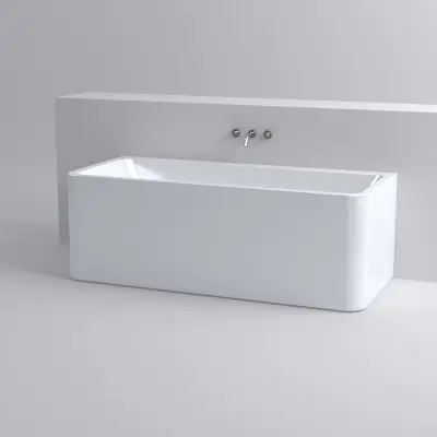Clou InBe ligbad wandmodel rechthoekig met stop/go plug en sifon wit acryl