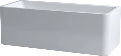 Clou InBe ligbad wandmodel rechthoekig met stop/go plug en sifon wit acryl