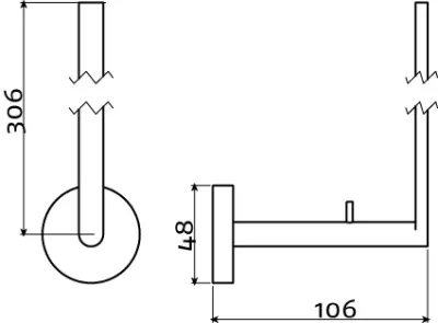 Clou Flat reserverolhouder t.b.v. 3 stuks chroom