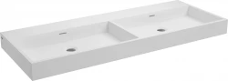 Clou Wash Me dubbele wastafel met 6 voorbewerkte kraangaten zonder plug solid surface