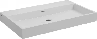 Clou Wash Me wastafel met 3 voorbewerkte kraangaten zonder plug mineral marmer