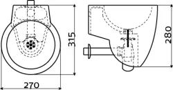 Clou Flush 6 fontein met voorbewerkt kraangat met plug en bekersifon solid surface