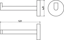 Clou Flat toiletrolhouder recht zonder klep chroom