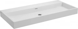 Clou Wash Me wastafel met 7 voorbewerkte kraangaten zonder plug solid surface