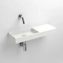 Clou Mini Wash Me fontein met voorbewerkt kraangat rechts zonder plug mineral marmer